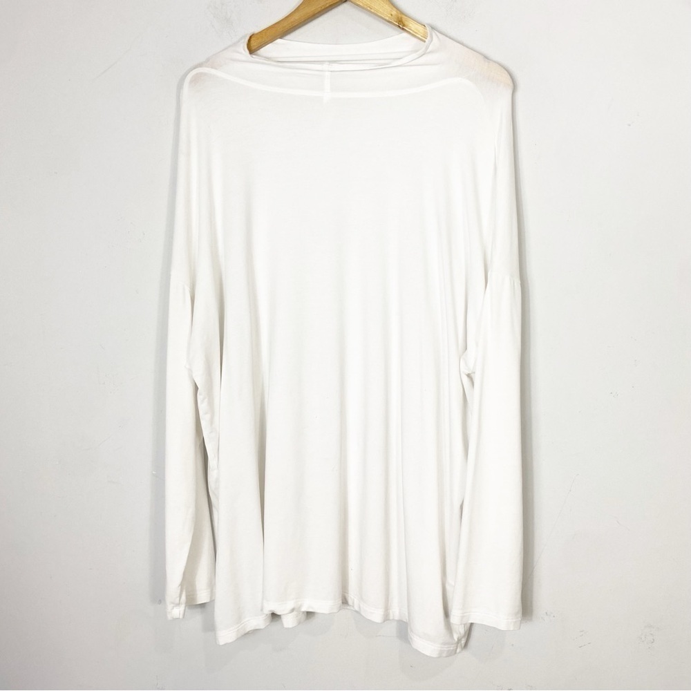 PETER O MAHLER  Drop Shoulder Jersey Long Sleeve White Top